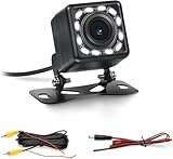 CAMECHO Rückfahrkamera mit 6M Auto Video RCA Verlängerungskabel 12 LED Wasserdicht Stoßfest IR Nachtsicht 170°Weitwinkel Rückfahrkamera für Bus/RV Camper/Truck/Trailer/Van