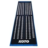 KOTO - Carpet Checkout Blau, 237x60cm Dartmatte, Professionelle Dartmatte zum Schutz des Bodens und der Dartpfeile, Mit Score-Indikation und Oche, Die Rechenhilfe Macht Ihnen das Rechnen Einfacher!