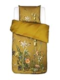 ESSENZA Bettwäsche Ficaria Flower Ochre, 135x200 + 1x 80x80 cm - 100% Bio-Baumwollsatin 215TC - Blumen