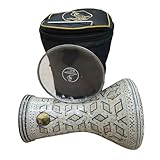 Darbuka Derbaki Darbouka von Gawharet der Fan Made in Ägypten aus Metall mit Perlmutt, Knochen und Farbglasur