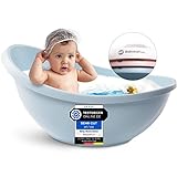 BabybeFun Baby Badewanne mit Badewanneneinsatz für Neugeborene [Testsieger] Rutschfeste Babybadewanne für Babys und Kleinkinder [0-12 Monate] Babywanne für Dusche Badewanne Blau | Farbe wählen…