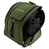 Navaris Skirucksack Grün - Großer Stauraum & wasserabweisendes Material - Skischuhtasche und Helmtasche - Ideal für Skiausrüstung - Stiefeltasche - Skischuhe bis Größe 11