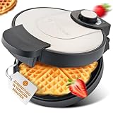 Clatronic® Waffeleisen | mit Ø 18cm antihaftbeschichteter Backfläche | Waffeleisen Herzform | stufenlos einstellbarer Bräunungsgrad & Backampel | Waffle Maker mit Edelstahleinlage | 1000W | WA 3492