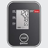 boso medicus system – Kabelloser Blutdruckmesser für die Messung am Oberarm mit Arrhythmie-Erkennung – Inkl. Universal-Zugbügelklettenmanschette (22-42cm)