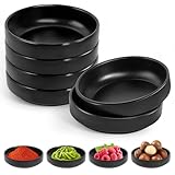 AOROPS Dipschalen Set, 6 Stück Schwarz Rund Sojasauce Schälchen Kleine Schälchen, Mini Dip Schälchen Sojasauce Schälchen Sushi Schälchen für Saucen Dips Gewürze Snacks 8.7cm x 2.5cm