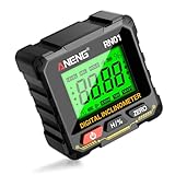 Digitaler LCD Winkelmesser mit Magnetfuß, Multifunktionaler Wasserwaage Neigungsmesser mit Hintergrundbeleuchtung & Display, 360° Drehungsmessung Winkelmessgerät für DIY