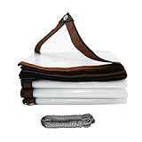 Planen, transparente Plane, wasserdicht, strapazierfähig, groß, transparent, Abdeckplane mit Ösen und Seil, für Garten, Outdoor, Camping, Wohnwagen, Gewächshaus, Hühner, Kaninchenstall