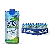 Vita Coco - Reines Kokoswasser (330 ml x 12) - Natürlich feuchtigkeitsspendend - Vollgepackt mit Elektrolyten - Glutenfrei - Voll mit Vitamin C und Kalium