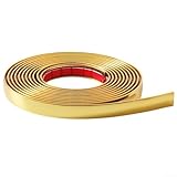 Niceminiwall 3 cm x 5 m PVC-Wanddekorstreifen, 3D-Hochglanz-Eckenschutz, Kantenversiegelung, Zierleiste für Heimwerker und Möbelschutz (Gold)