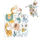ZeYou Badeponcho Kinder, Badetücher Badehandtuch Kinder, Badeponcho mit Kapuze für Kinder,Baby Badetücher für Jungen Mädchen (65 x 75 cm)