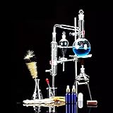 MEHAOC Neues Labor-Destillationsgerät Für Ätherische Öle, Wasserdestilliergerät, Luftreiniger, Glaswaren-Kits Mit Kondensatorrohrkolben (24 Stück, 500 Ml)