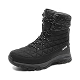 NORTIV 8 Damen Winterstiefel Warm Gefütterte Schneestiefel Winterschuhe Winter Schuhe Kurzschaft Stiefel Boots Outdoor Trekking Wanderschuhe SCHWARZ Größe 40 (EUR) SNSB223W-E