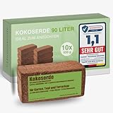 Humuserde I Kokoserde für Pflanzen 10 x 650g - 90L Kokoserde I Erde aus Kokosfasern I 100 % natürlich & biologisch abbaubar I nährstoffarme Anzuchterde torffrei & ungedüngt für Hochbeete & Terrarien