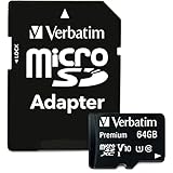 Verbatim Premium Micro SDXC Speicherkarte mit Adapter, 64...