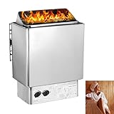 Elektrischer Saunaofen, 9 kW, 220 V, tragbare Saunaheizung für drinnen & draußen, integrierte Steuerung für 0–9 m³, kommerzielle Hotel-Spa-Dusche, Edelstahl 304