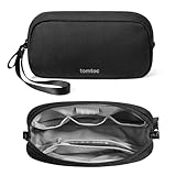 tomtoc Elektronik Organizer Tasche, Wasserresistent EDC Zubehör Kabeltasche, Tragbar Kabelorganizer Tech Pouch Bag für Handy Netzteil, Ladekabel, Ladestecker, Powerbank, Festplatte, Schwarz