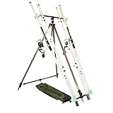 FISH-XPRO Beach Pro Deluxe – 2 Ruten – 2 Rollen – Strandunterstützung – Strand-Angelset – Strandruten-Set – 3,90 m – Weiß