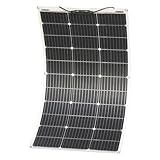 100W Solarpanel 18V Flexibel Solarmodul Monokristallin Solarladegerät für netzunabhängiges System/Inselanlage/Tragbares Kraftwerk/Akku/Boot/Auto/Dach/Camping im Freien/Aufladen/Garten