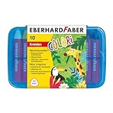 Eberhard Faber 524011 - Wachsmalkreide Colori, 10 wasserfeste Wachsmalstifte im Kunststoffetui