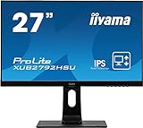iiyama ProLite XUB2792HSU-B1 68,6cm (27') IPS LED-Monitor Full-HD (VGA, HDMI, DisplayPort, USB3.0) Ultra-Slim-Line, Höhenverstellung, Pivot, schwarz