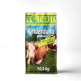 ProfiGreen Rinderdung in Pellets 10,5 kg | Gekörnter Rindermist als Dünger für Garten, Rasen und Beete | ideal für Startdüngung, natürlicher Universaldünger | Rosendünger