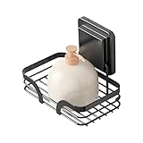 Seifenschale mit Saugnapf für Dusche | Wandmontage ohne Bohren Edelstahl mit Haken Seifenhalter – plattiert wasserdicht modern platzsparend Tablett Schale für Dusche Wand Küche