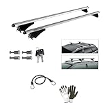 Dachträger für Opel/Vauxhall Mokka A 5 Dachgepäckträger Flush per Anno 2013, 120 cm, Menabo mit hohen und niedrigen Schienen, 1 Paar Aluminium-Dachträger, 75 kg