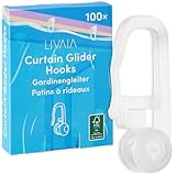 LIVAIA Gardinenröllchen: Gardinengleiter für Innenlauf-Gardinenschiene – 8 mm Gleiter für Vorhänge – 100x Gardinenhaken für Schienen – WASCHFEST und STRAPAZIERFHÄHIG – Gardinenröllchen für Schiene