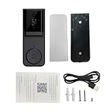 Swokely Smart Doorbell Camera with Ring Chime Infrared Night Viewing 2.4G WiFi Wireless Video Bell Camera TY APP Video Calls 2-Way Audio Long Transmission Range for Villa Office Apartment Door Use