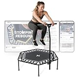 SportPlus Fitness Trampolin für zuhause, mit Haltestange...