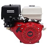 KEESUNG 15 PS 9,7 kw Benzinmotor, 4-Takt 420CC Standmotor Kartmotor Industriemotor Einzylinder Standmotor Pocket Bike Benzin Motor 3600 U/min Antriebsmotor Schwerlastmotor/Rot + Schwarz