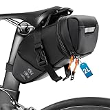 BHHTBB Satteltaschen für Fahrrad Wasserdicht Fahrrad Satteltasche Rennrad Tasche Sattel, Erweiterbar von 1,5L auf 2L Kapazität Fahrradsatteltasche mit Reflektierend für Gravelbike MTB (1.5-2L)