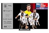 TCL 55T8A 55-Zoll-Fernseher, QLED, HDR 1000 nits, Full Array Local Dimming, IMAX Enhanced, 144Hz VRR, Dolby Vision und Atmos TV, Unterstützt bei Google