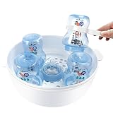 Flaschenreiniger: Dampfbehälter für Mikrowelle, wiederverwendbarer Sterilisator, hitzebeständige Griffe, PP-Material, kompaktes Reinigungswerkzeug, Hygienegerät E