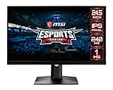 MSI Optix MAG251RX Gaming-Monitor 24,5 Zoll, Display 16:9 FHD (1920x1080), Frequenz 240Hz, Reaktionszeit 1ms, IPS-Panel, AMD FreeSync, Nvidia G-Sync, HDR 400, schwarz