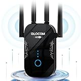 QLOCOM 2023 Neuestes WLAN Verstärker 1200Mbit/s, WLAN Repeater Dualband 5GHz & 2.4GHz WiFi Internet Verstärker mit WPS, WiFi Booster Kompatibel Allen WLAN Geräten