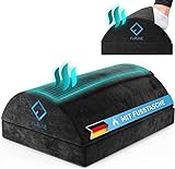 FLIPLINE Fußstütze Schreibtisch mit Flauschfaser-Fußtasche [ThermoFlow] höhenverstellbare Fußablage für Schreibtisch Büro Homeoffice Zubehör - Fußkissen Footrest Fußhocker