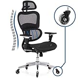 KLIM K800 Ergonomischer Bürostuhl - NEU 2024 - Ergonomischer Sitz mit dynamischer Lendenwirbelstütze, Bürostuhl Ergonomisch, 4D Armlehnen und verstellbare Kopfstütze - Kratzfeste Rollen