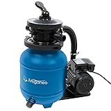 Miganeo Sandfilteranlage Speed Clean Dynamic 6500 - Blau | Pumpenleistung 4.500 l/h | Filterleistung 3.900 l/h | Filteranlage für Pools bis 20.000 Liter | Stromsparende 200 Watt