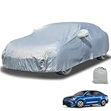 autozen Autoabdeckung wasserdicht, Auto Abdeckplane für Limousine 420 bis 450 cm atmungsaktiv Autoplane mit Baumwollfutter Schutz vor Regen Sonne Schnee Staub für Vollgarage, silbrig