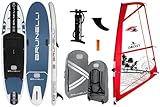 BRUNELLI 10.8 Windsurf Woven Double Layer Premium SUP Board aufblasbar Stand Up Paddle Checker 4,5qm Rigg