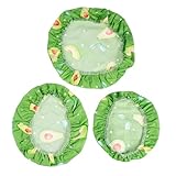 BESTYASH 3 Stück Wiederverwendbare Baumwoll Schüsselabdeckungen mit Elastischem Rand Dehnbare Atmungsaktive Frischhaltehauben für Schüsseln Teller und Lebensmittel Umweltfreundlicher und