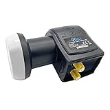 ARLI UHD Twin LNB Sat Digital 4K 0,1 dB Ultra HD direkt Anschluss 2 Fach Teilnehmer vergoldet kontakte Anschluss ausziehbare Wetterschutz Universal Lmb Kopf Anlage Satelliten Antenne High Band Gain