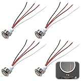 4 Stück 5-24V DC LED Touch Dimmer Schalter, 12V Touch Lichtschalter für 18 mm Montageloch, Sensorschalter Stufenloses Dimmen für Led Streifen, Berührungsschalter für LED Licht, Schrank,Kleiderschrank
