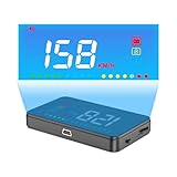 AMHVMU A200 Head up Display Auto OBD2 - Klare Sicht bei Sonne & Auto-Helligkeit - Geschwindigkeit (km/h & mph), Wassertemperatur, Drehzahl, Spannung - Für OBD2 Fahrzeuge