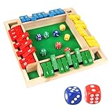 YiliYa Shut The Box Würfelspiel, 2-4 Spieler Familie Holzbrett Tisch Mathe, 8 Würfel Klassische Tischspiele für Klassenzimmer, Zuhause, Party oder Kneipe (Farbe)