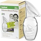 haakaa Silikon Milchpumpe & Muttermilchauffänger, 100 ML Handmilchpumpe, Transparent Manuelle Brustpumpe, Gesund und Harmlos