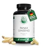 Panax Ginseng Extrakt | 180 Kapseln | Hochdosiert mit 1400mg und 20% Ginsenoide pro Tagesdosis | 10:1 Extrakt (=14000mg) | Vegan | Ohne Gentechnik | 3 Monate Vorrat | Green Naturals®