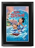 HWC Trading Lilo & Stitch 1 (2002) Daveigh Chase Geschenke Geduckter Poster Signiertes Autogramm Foto für Fans von Film Memorabilien - A3 Gerahmt