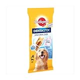 Pedigree Dentastix – Tägliche Zahnpflege, große Hundeleckerlis + 25 kg, 1 Beutel (4 Sticks)
